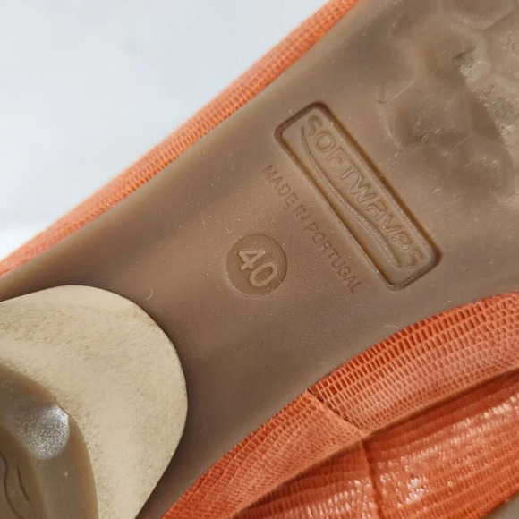 Softwaves Ballet Flats Orange Buckle Detail Womens size 40 New Unworn Portugal - Picture 9 of 9